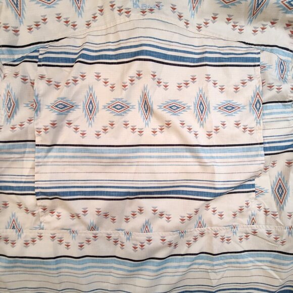 NWOT Ariat Men's Cream/ Blue Southwest Print VentTek Classic Fit Button-Down Sho - Picture 5 of 8